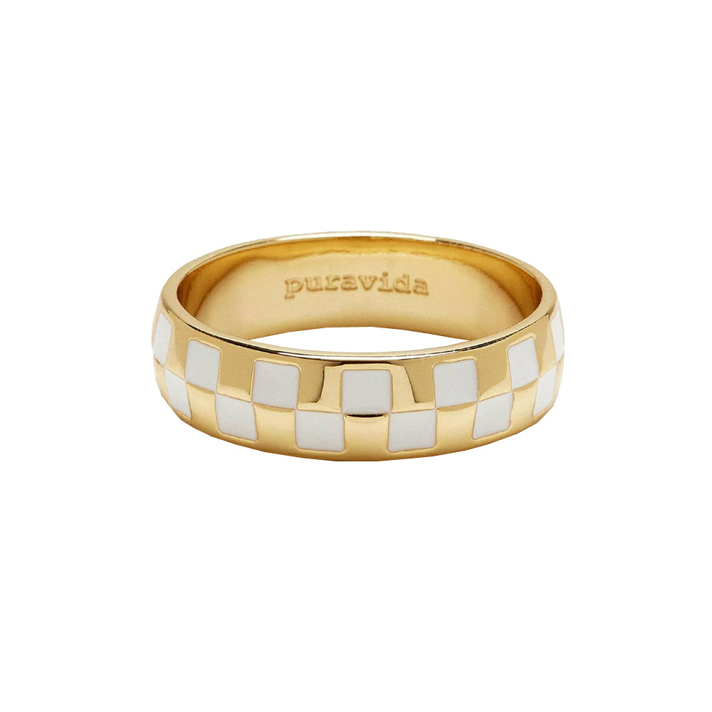 Puravida Checkerboard Ring GOLD 6