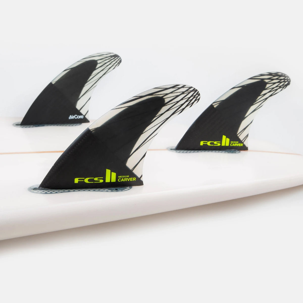 FCS 2 Carver PC Carbon Tri-Fin Set Black-Acid L