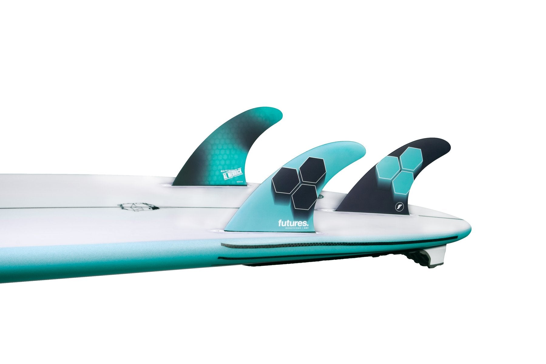 Futures Fins AM1 Honeycomb Thruster Fin Set Teal-Navy M