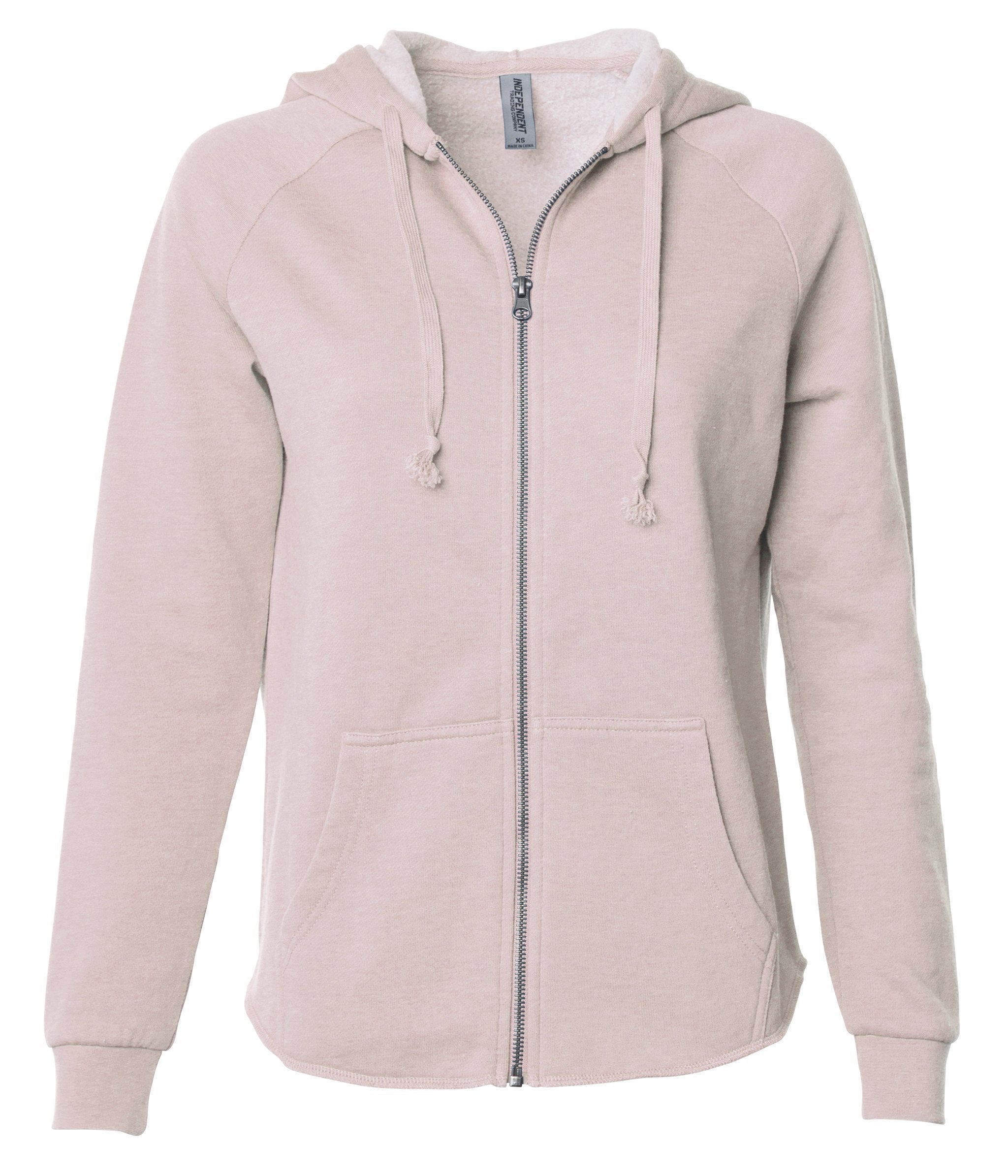 Independent Trading Co CA Wave Wash Zip Blank Hood Blush XS