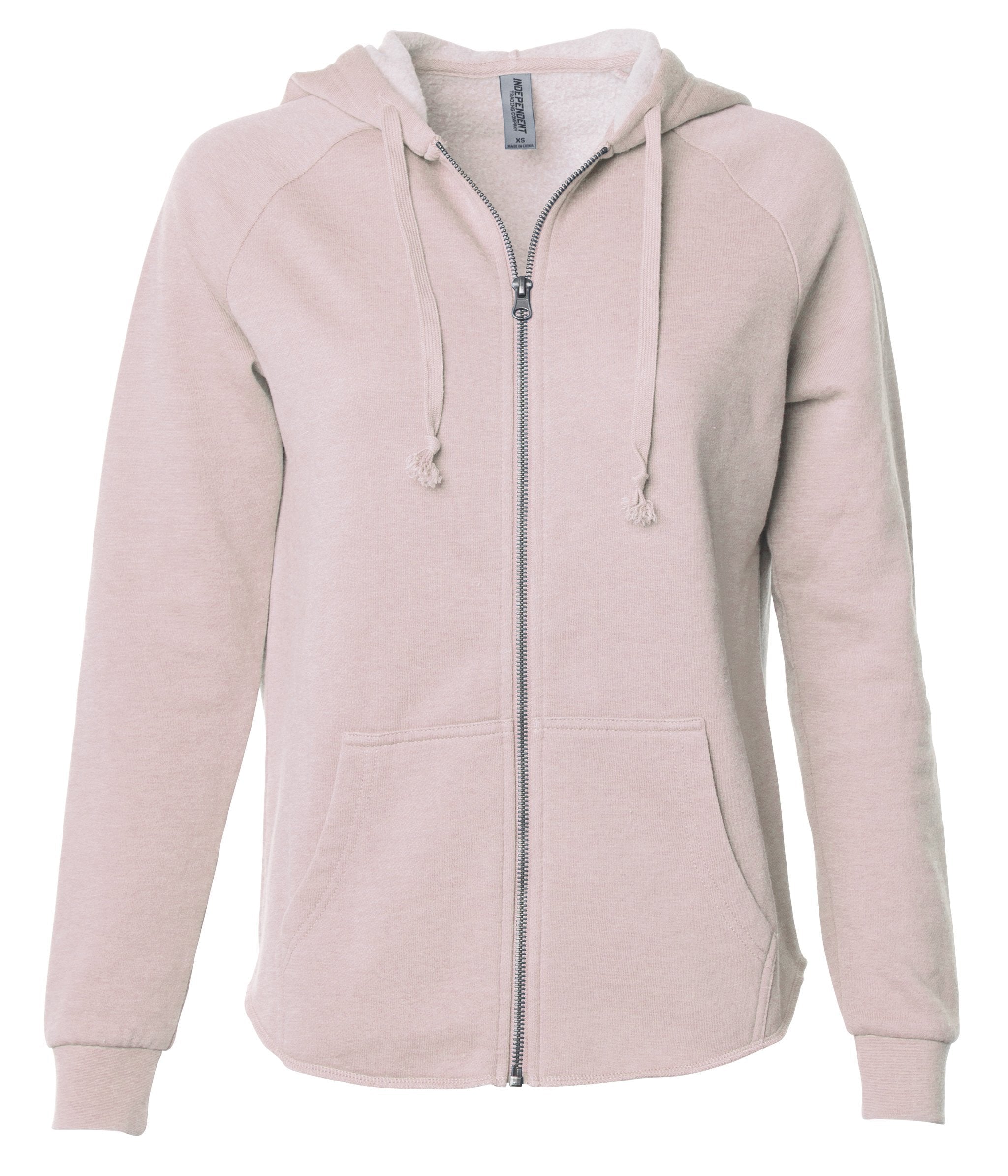 Independent Trading Co CA Wave Wash Zip Blank Hood Blush XS