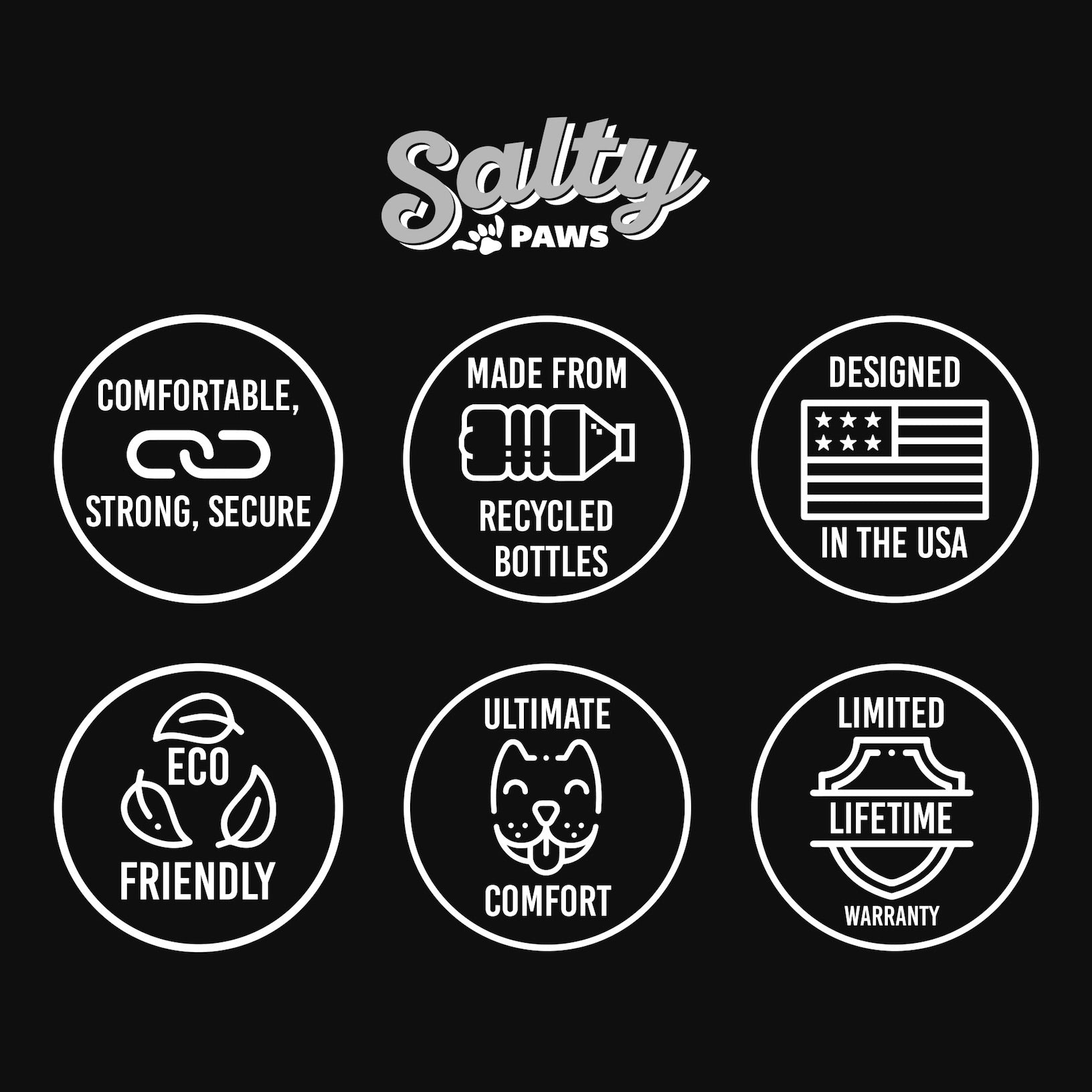 Salty Paws Surfing Dog Collar | Designs for Beach Dogs, Floral, Fishing, Surfing, Hawaiian, SurfStripe S