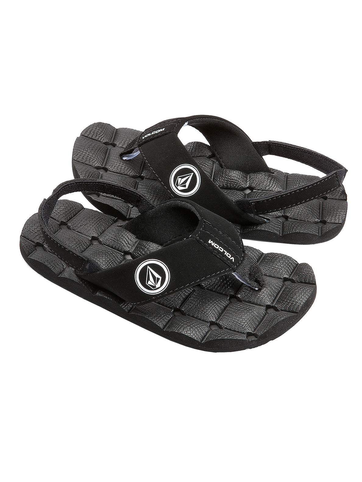 Volcom Recliner Little Youth Boys Sandal BWH23-Black-White 10 C