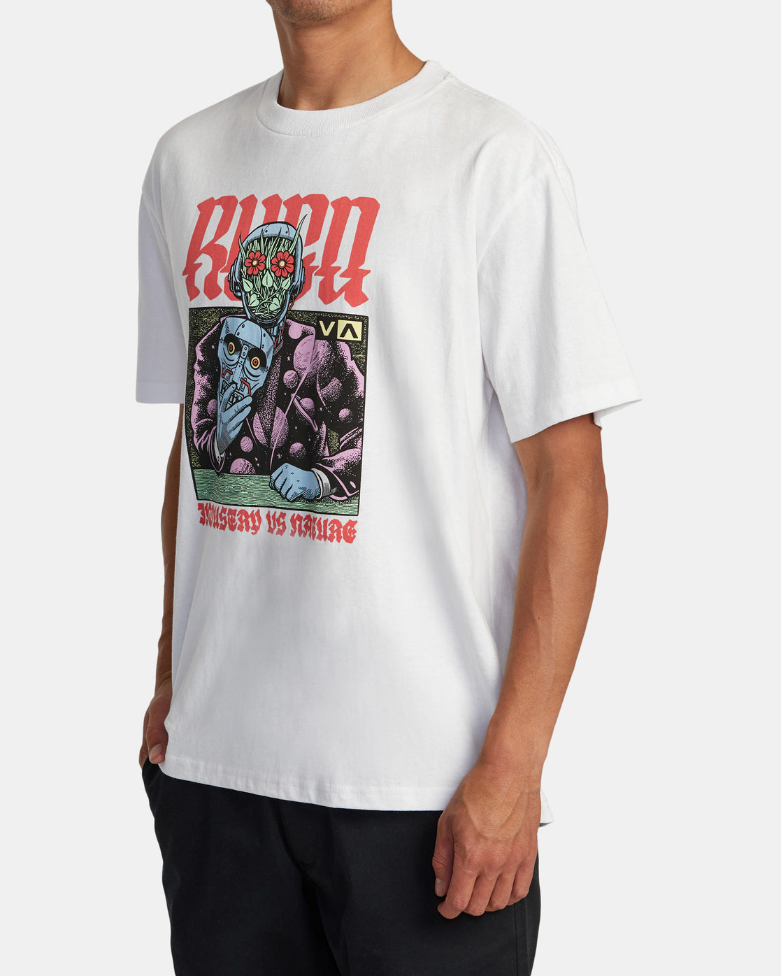 RVCA MANDEROID SS TEE WHT S