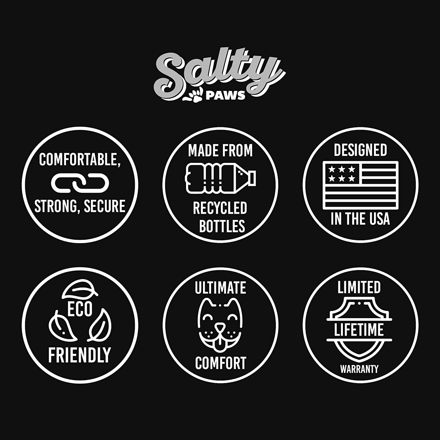 Salty Paws Surfing Dog Collar | Designs for Beach Dogs, Floral, Fishing, Surfing, Hawaiian, SunsetPalms L