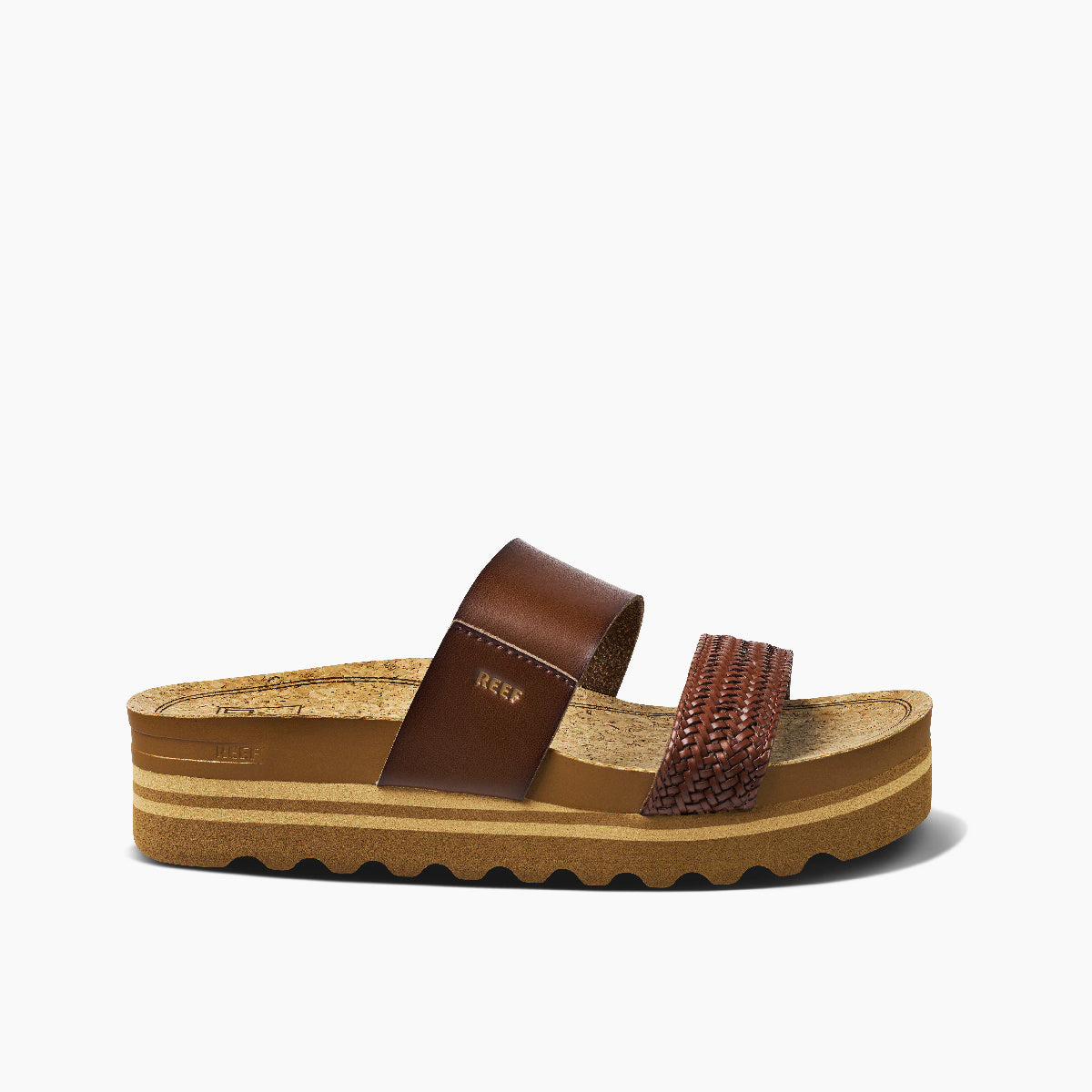 Reef Cushion Vista Hi Womens Sandal Chocolate Braid 7.5