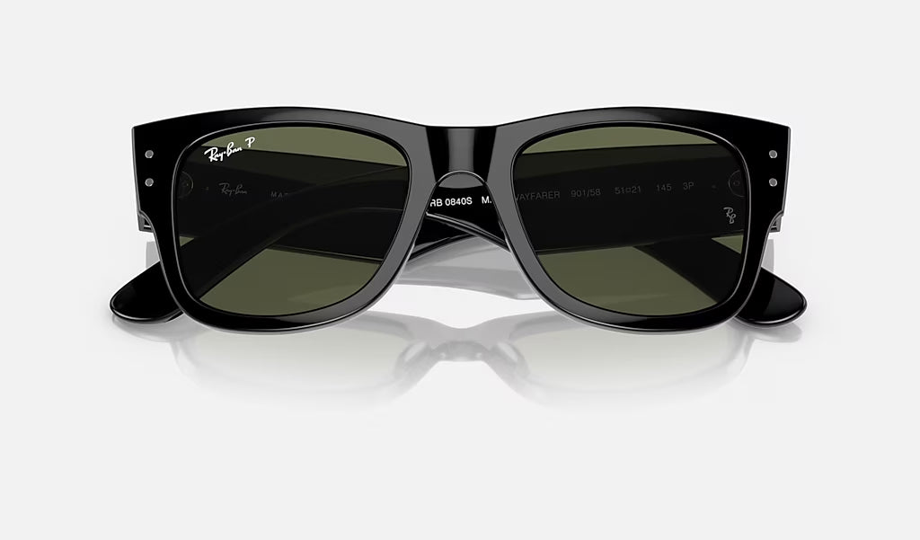 Ray Ban Mega Wayfare Polarized Sunglasses Black Green