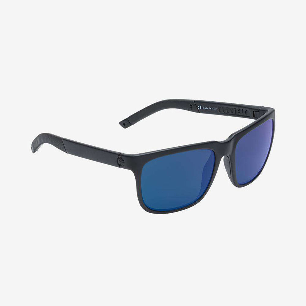 Electric Knoxville Sport Polarized Sunglasses Matte Black Ohm+Blue Square