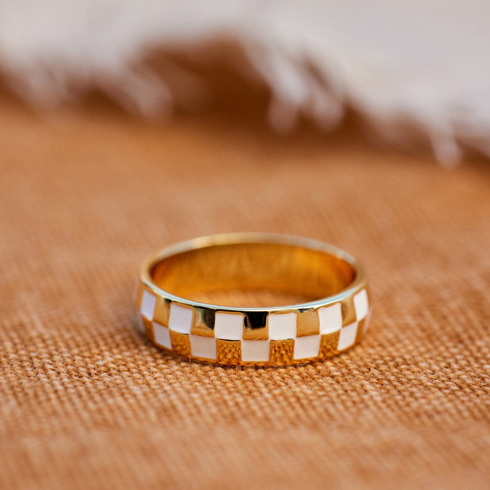 Puravida Checkerboard Ring GOLD 6
