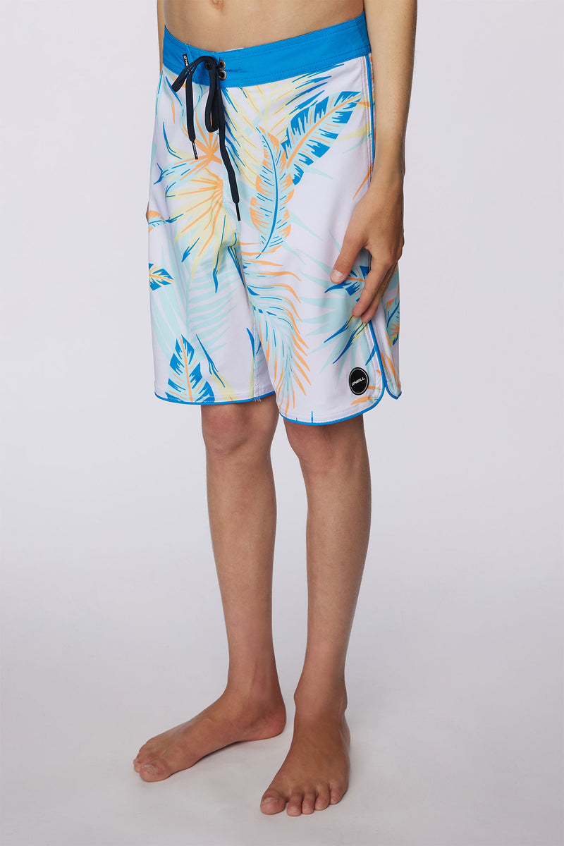 O'Neill Boys Hyperfreak Tropic Shadow Boardshorts WHT 28