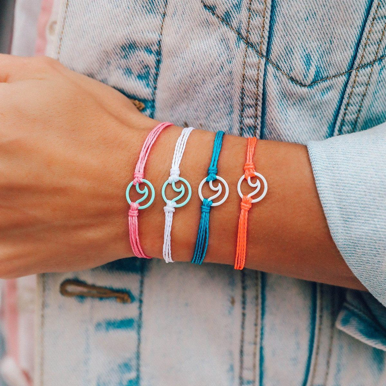 Pura Vida Enamel Wave White Bracelet WHIT OS