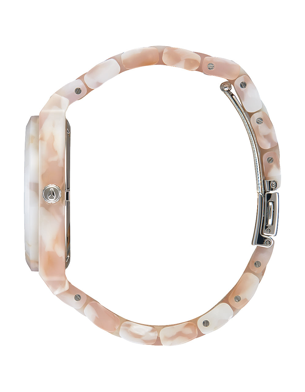 Nixon The Time Teller Acetate Watch Pink-Silver