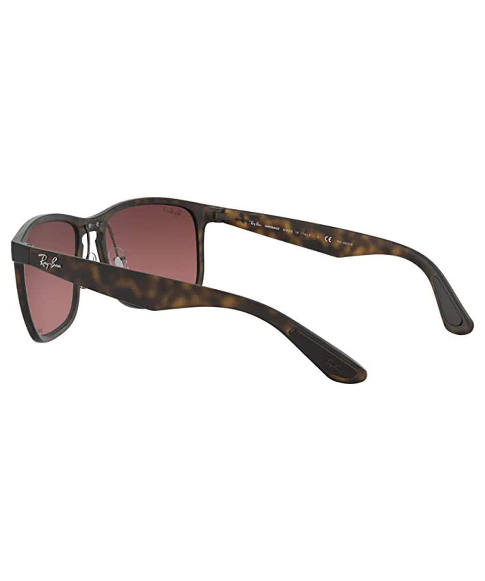 Ray Ban RB4264 Polarized Sunglasses MatteHavana Violet Mirror Square