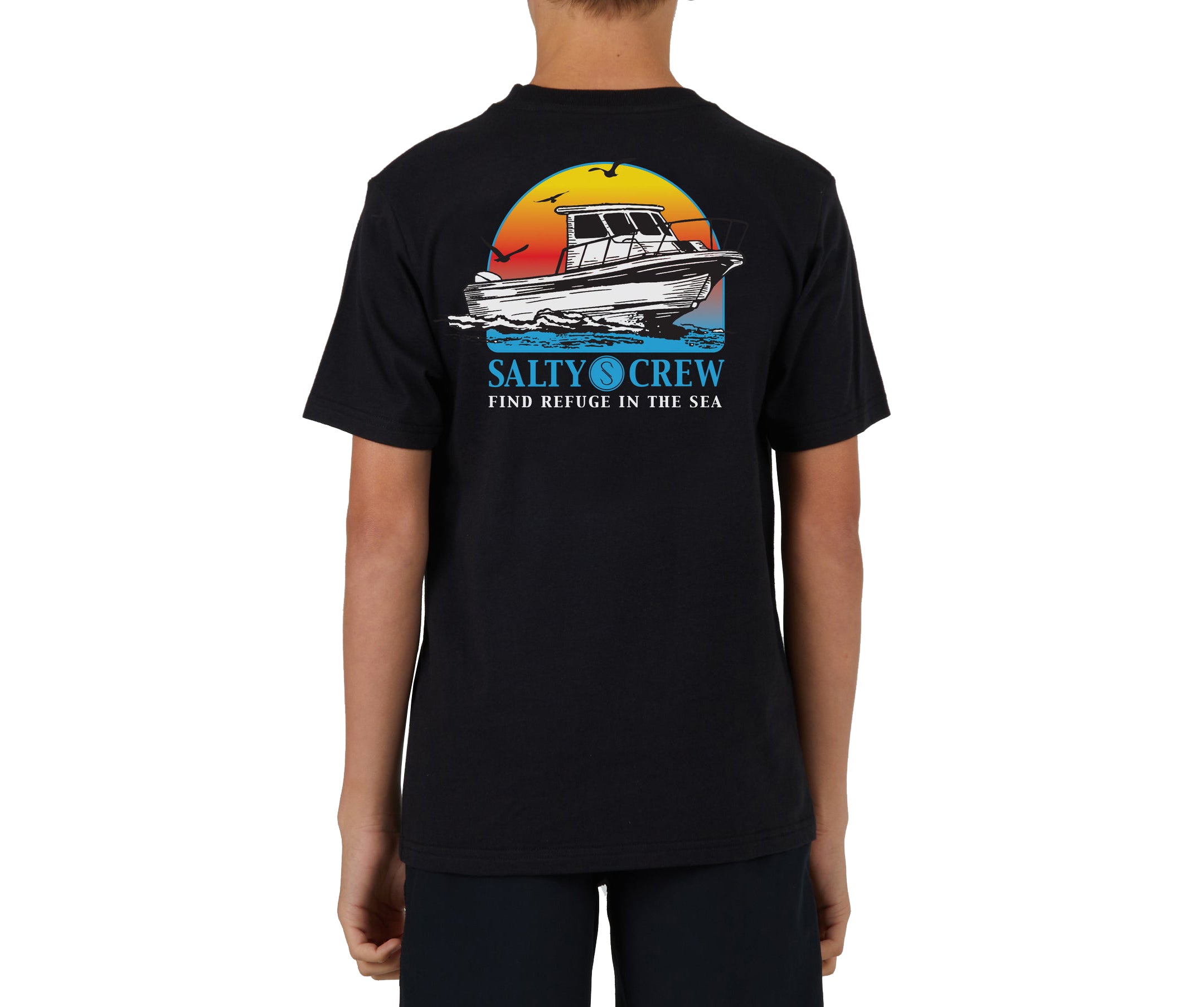 Salty Crew Boys Full Throttle SS Tee Black M