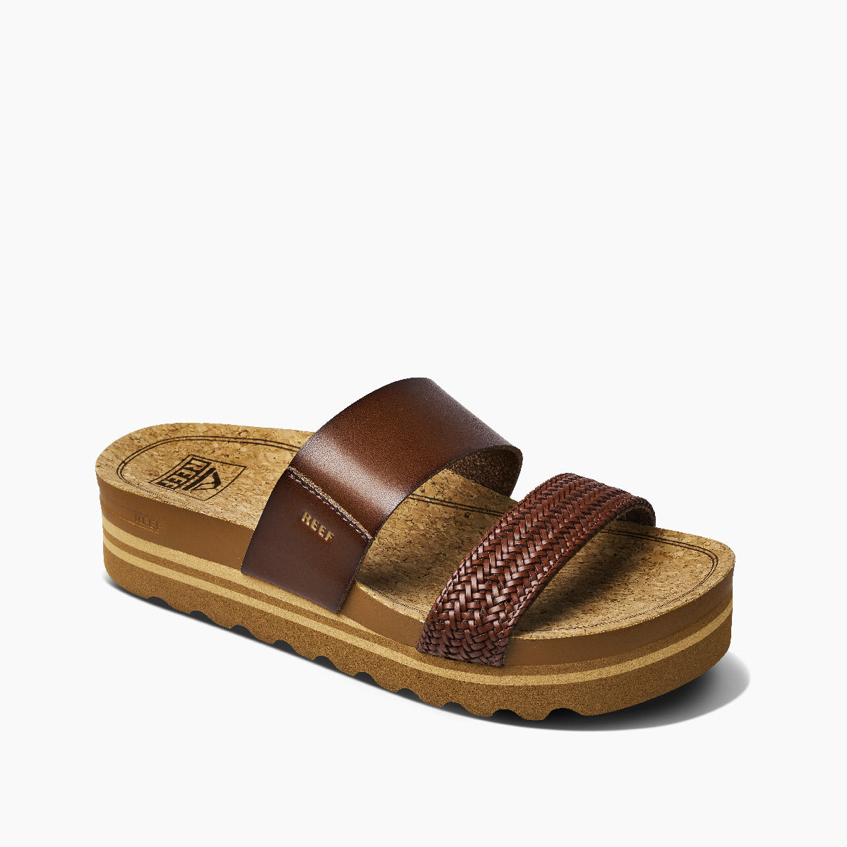 Reef Cushion Vista Hi Womens Sandal Chocolate Braid 8.5