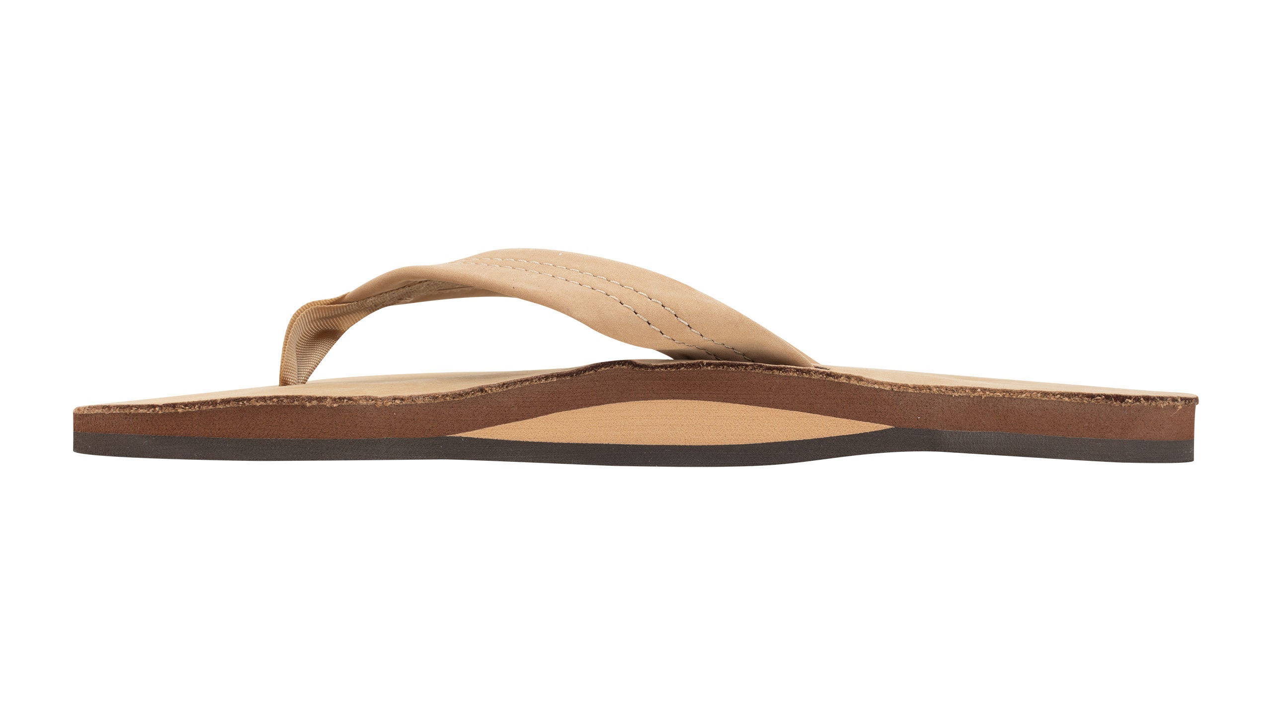 Rainbow Single Layer Leather Womens Sandal Sierra Brown 11