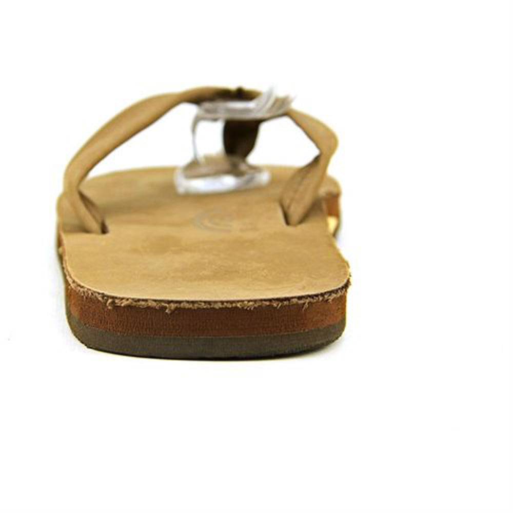 Rainbow Single Layer Leather Mens Sandal Dark Brown L