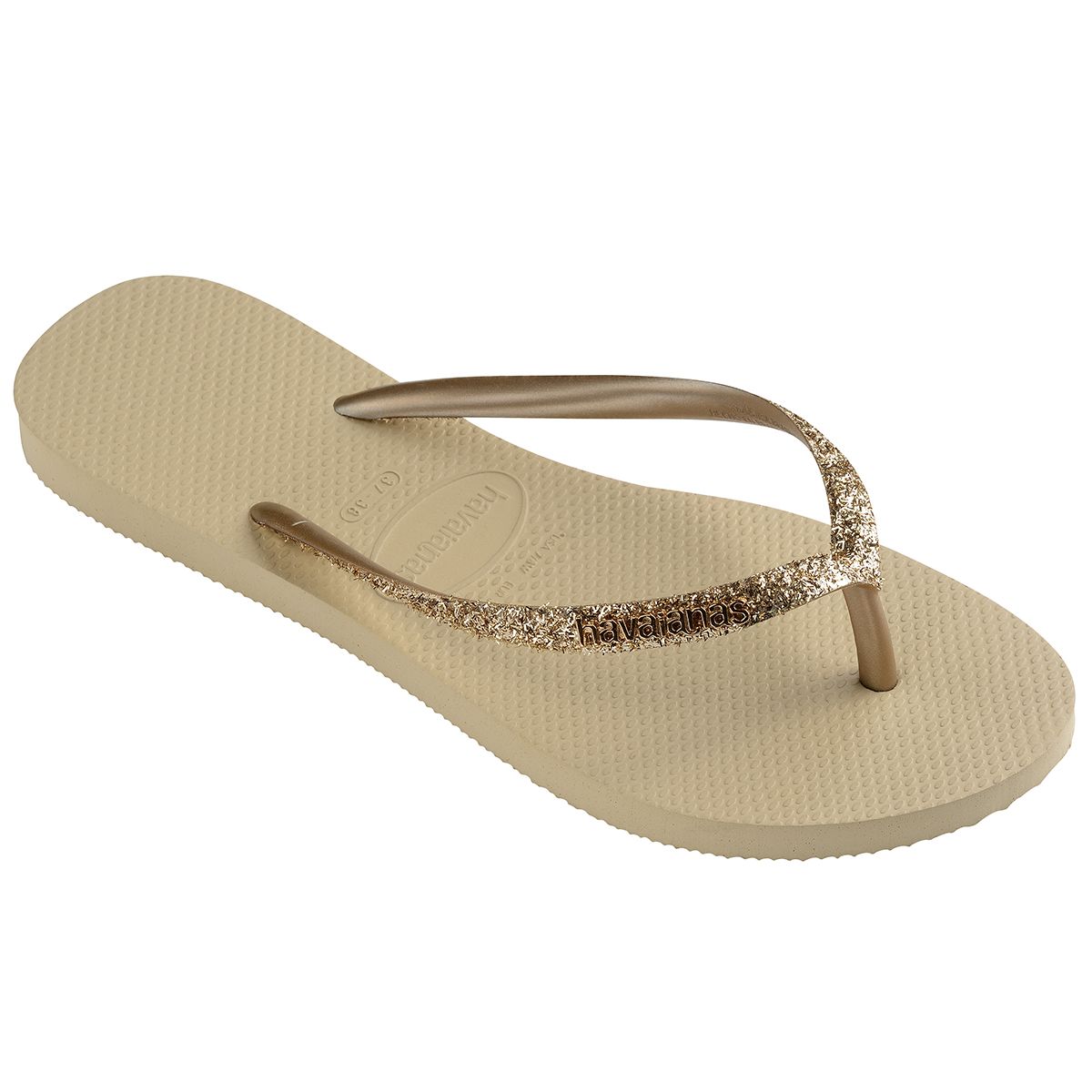 Havaianas Slim Glitter 2 Womens Sandal 0154-Sand Grey 11