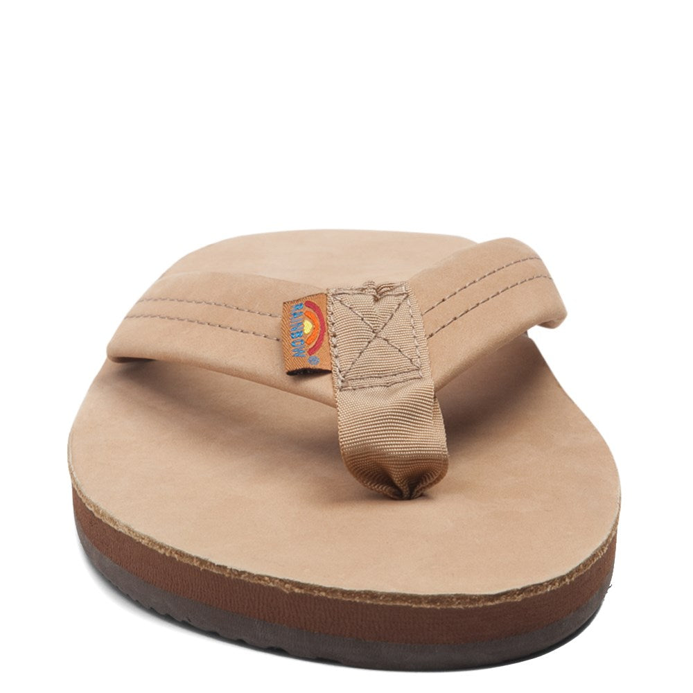 Rainbow Single Layer Leather Mens Sandal Sierra Brown M