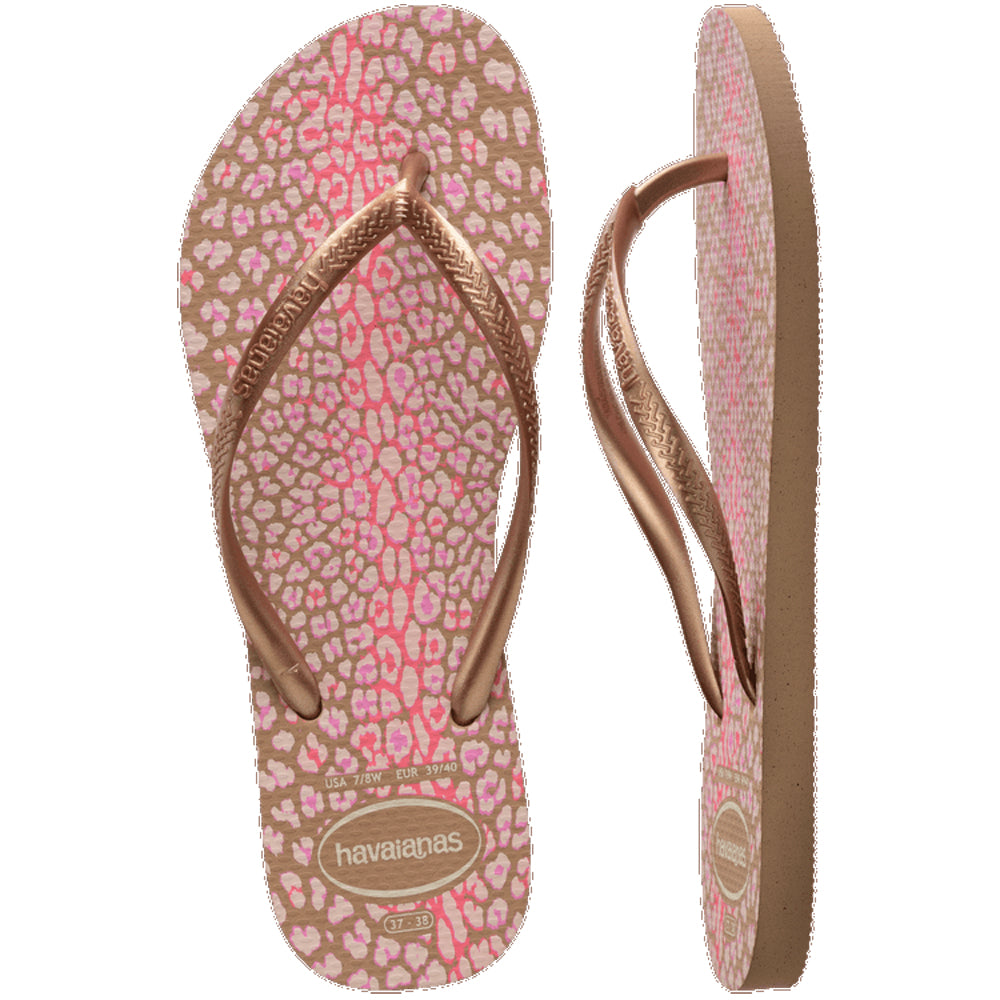 Havaianas Slim Animals Girls Sandals 8548-Rose Gold-Metallic Rose Gold 10 C