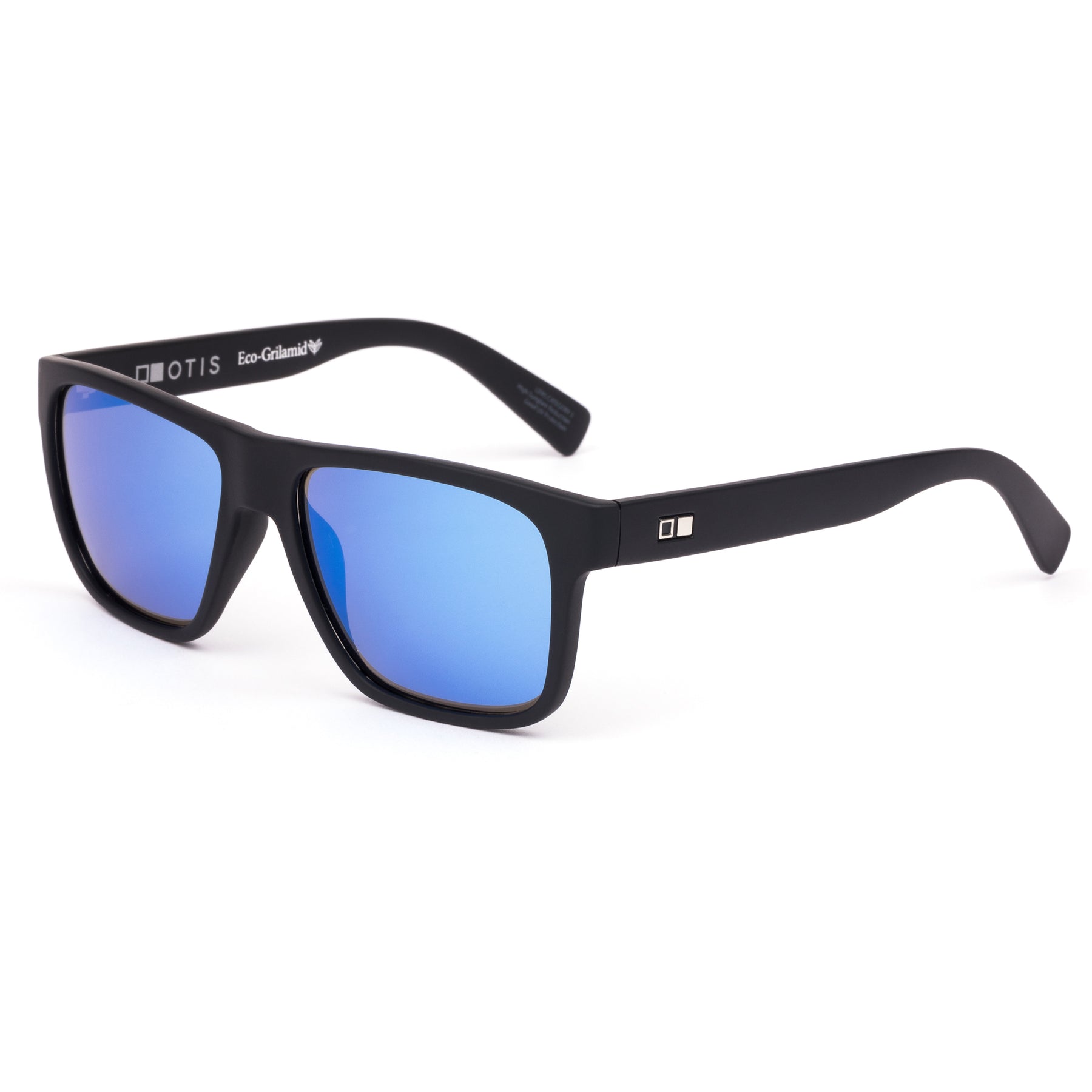 Otis Life On Mars LIT Polarized Sunglasses MatteBlack BlueMirror Square
