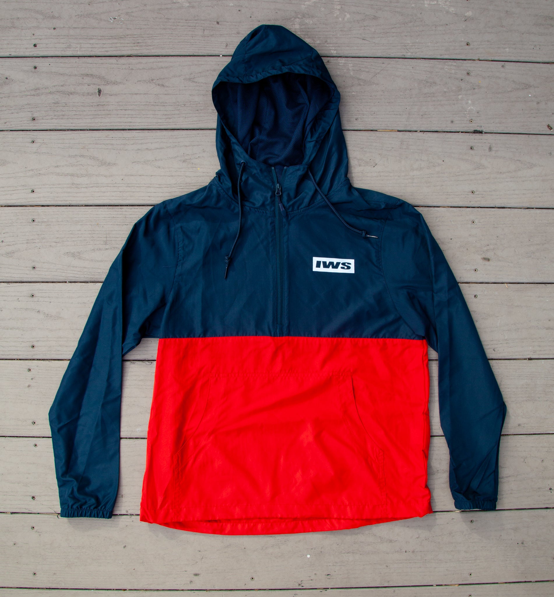 Island Water Sports Skate Anorak Windbreaker Navy-Red XS