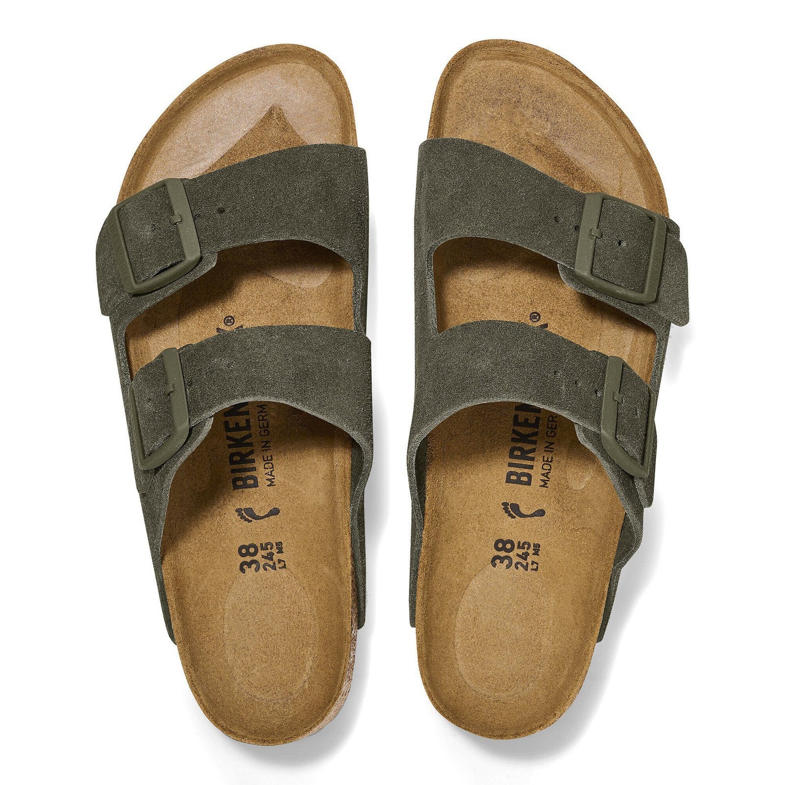 Birkenstock Arizona Mens Sandal Suede-Thyme 10