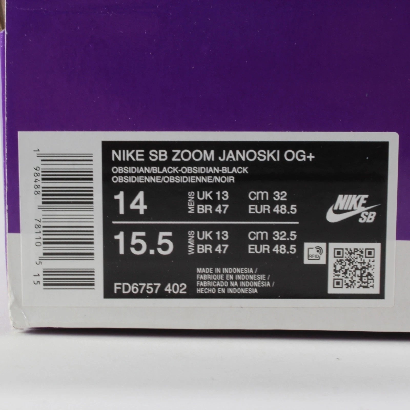 Nike SB Janoski OG+ 402-Obsidian/Black 9.5