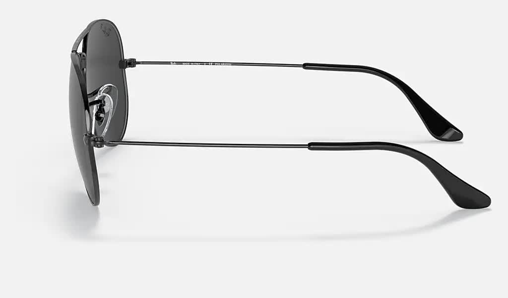 Ray Ban Aviator Large Metal Polarized Sunglasses Black Black Aviator
