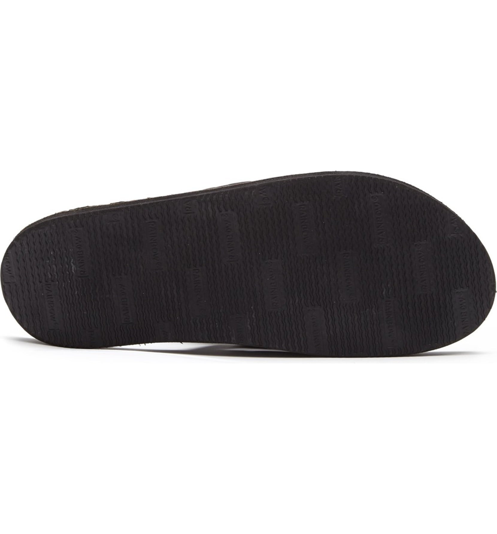 Rainbow Single Layer Leather Mens Sandal Classic Black XL