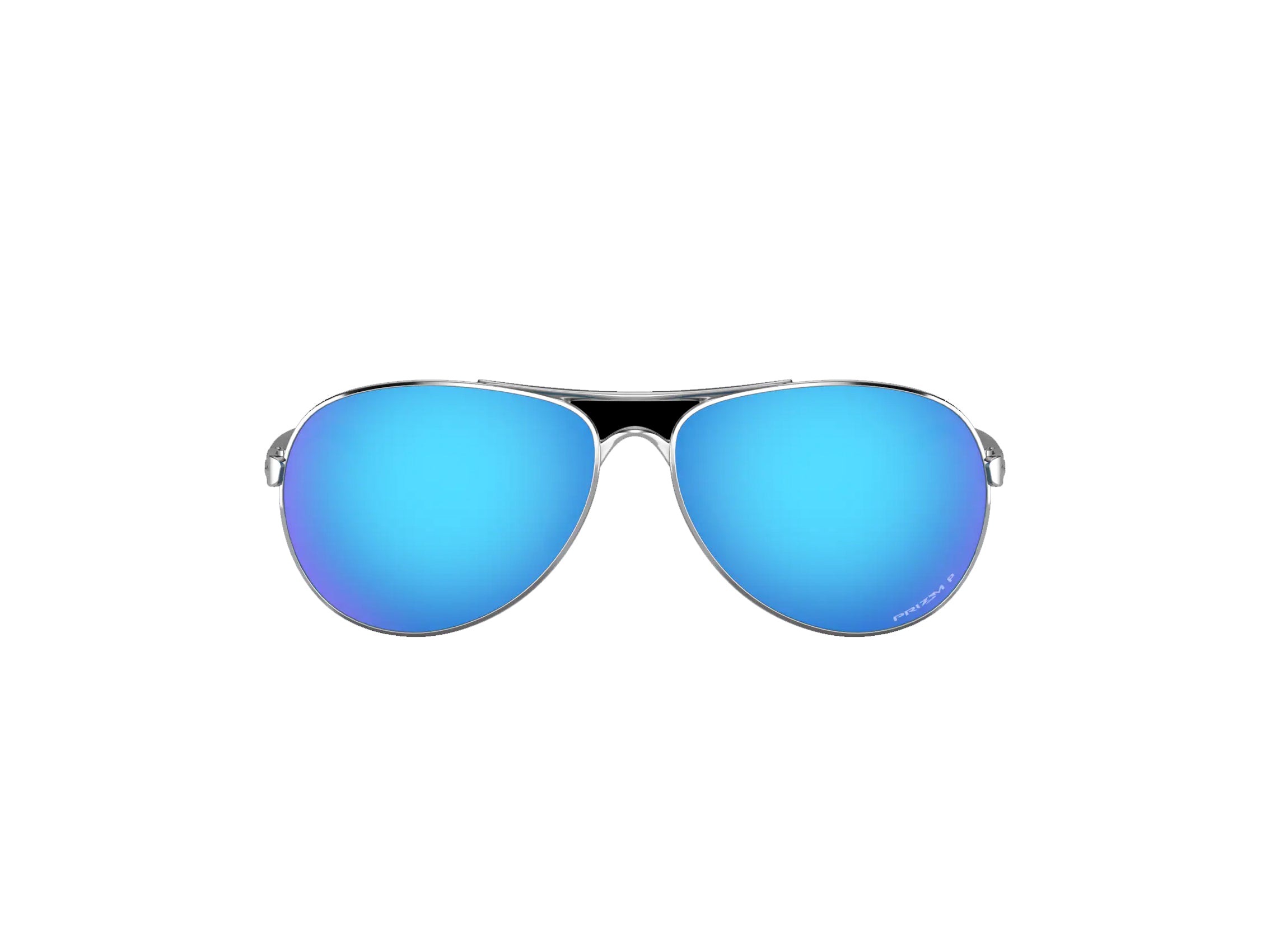 Oakley Feedback Polarized Sunglasses Polished Chrome Prizm Sapphire Aviator