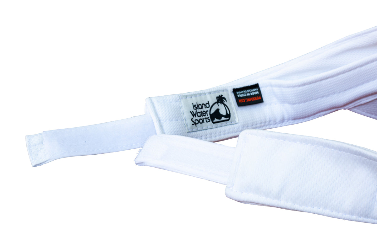 Island Water Sports Classic Script Visor White OS