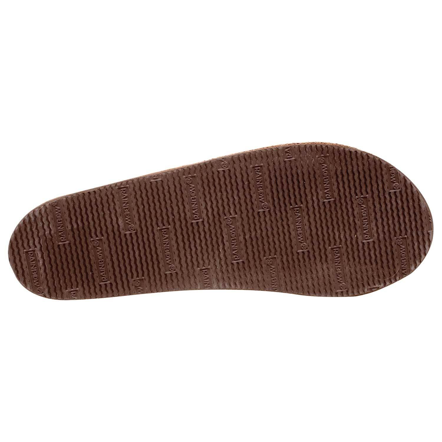 Rainbow Single Layer Leather Narrow Strap Womens Sandal Sierra Brown 11