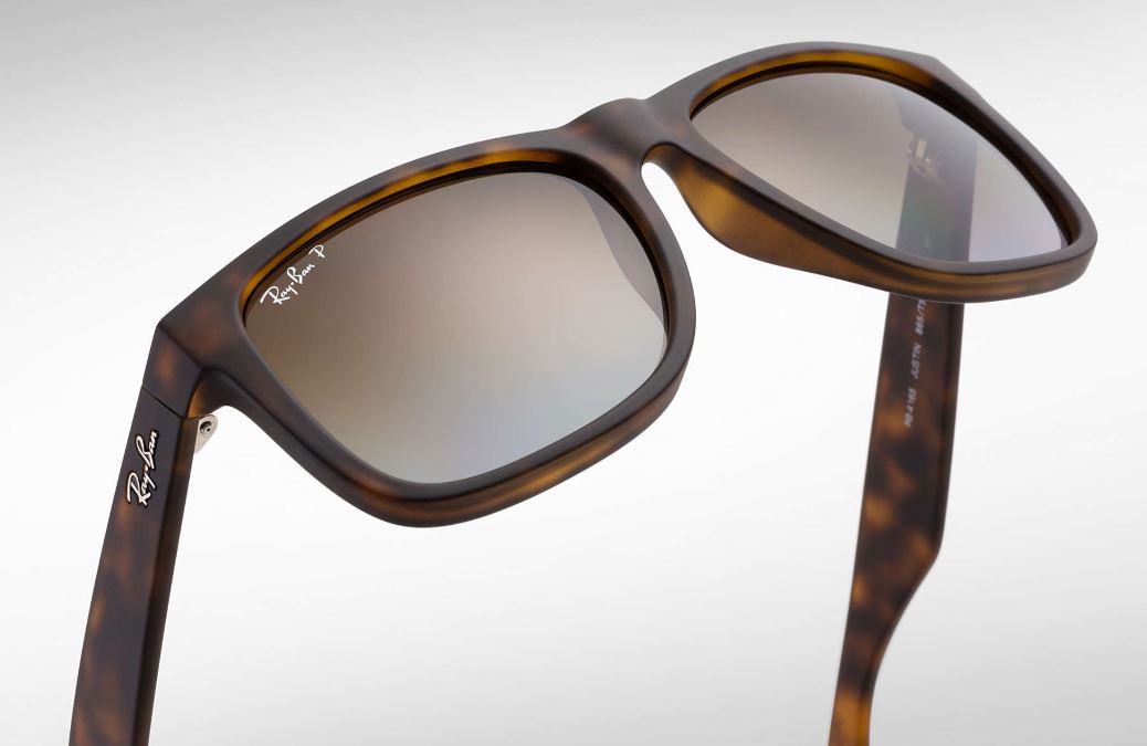 Ray Ban Justin Polarized Sunglasses HavanaRubber Brown Gradient Wayfarer