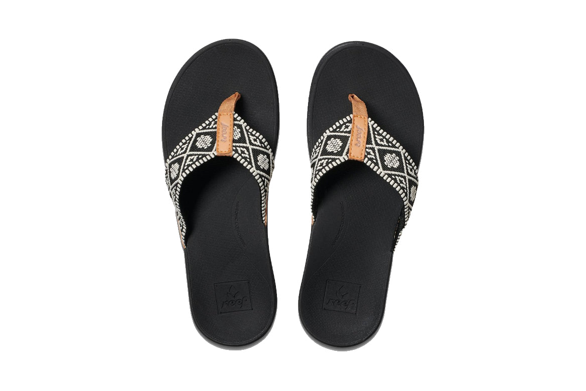 Reef Ortho Woven Womens Sandal BLW-Black-White 6