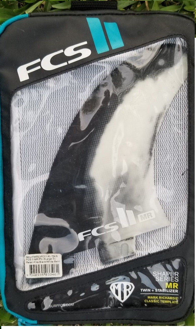 FCS 2 Mark Richards PC Tri Fin Set Black-WhiteSwirl XL