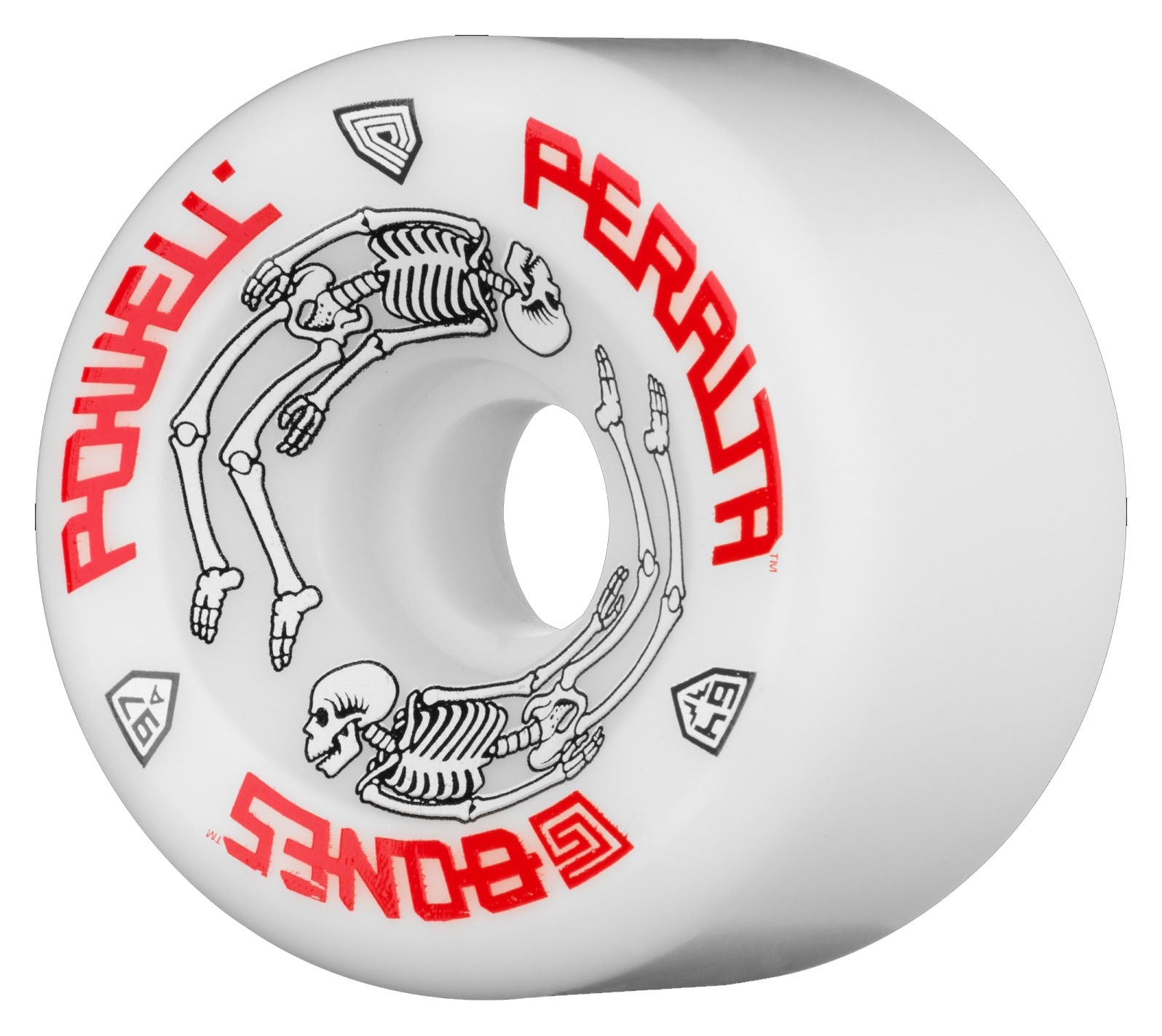 Powell Peralta G Bones Skateboard Wheels White 64mm