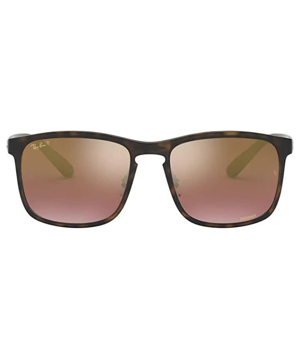 Ray Ban RB4264 Polarized Sunglasses MatteHavana Violet Mirror Square