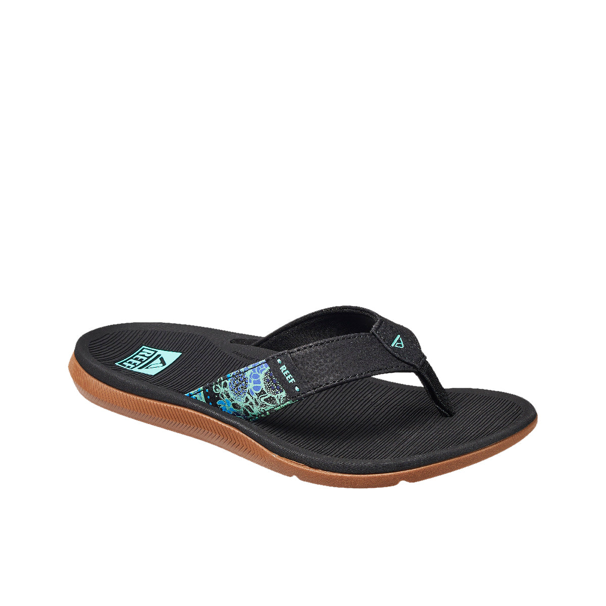Reef Santa Ana Womens Sandal Black Multi 6