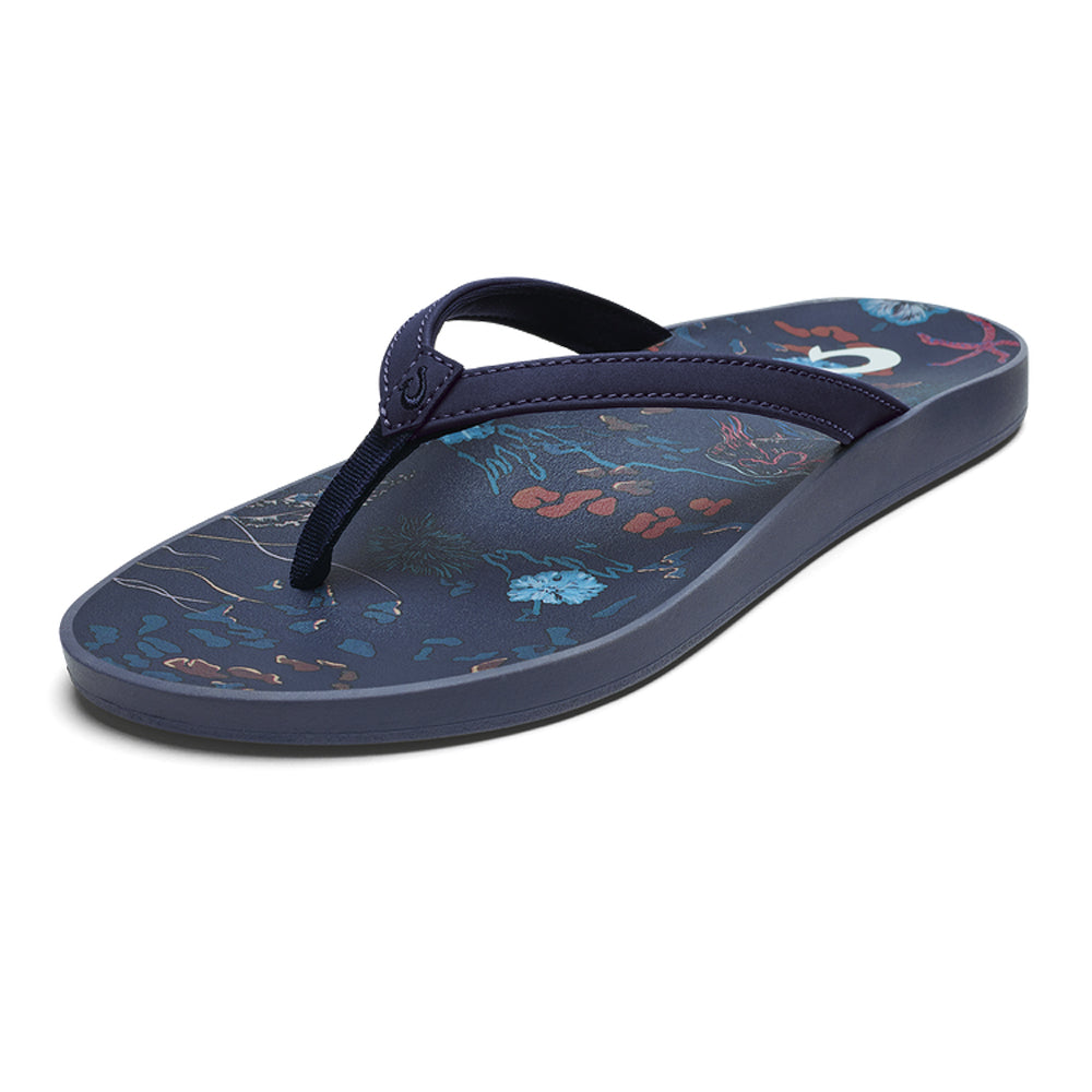 Olukai Puawe Womens Sandal MZRF-Midnight Navy-Barrier Reef 6