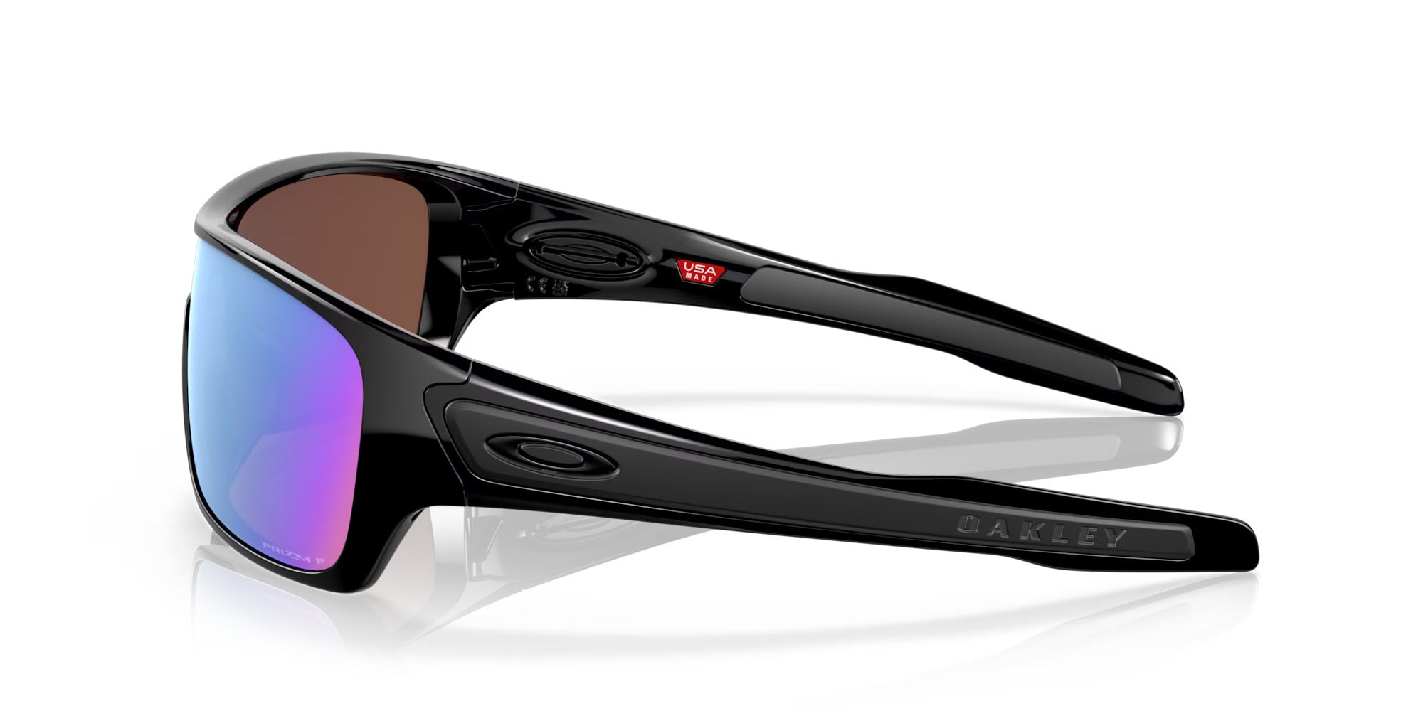 Oakley Turbine Rotor Polarized Sunglasses Polished Clear PRIZM Sapphire Poly