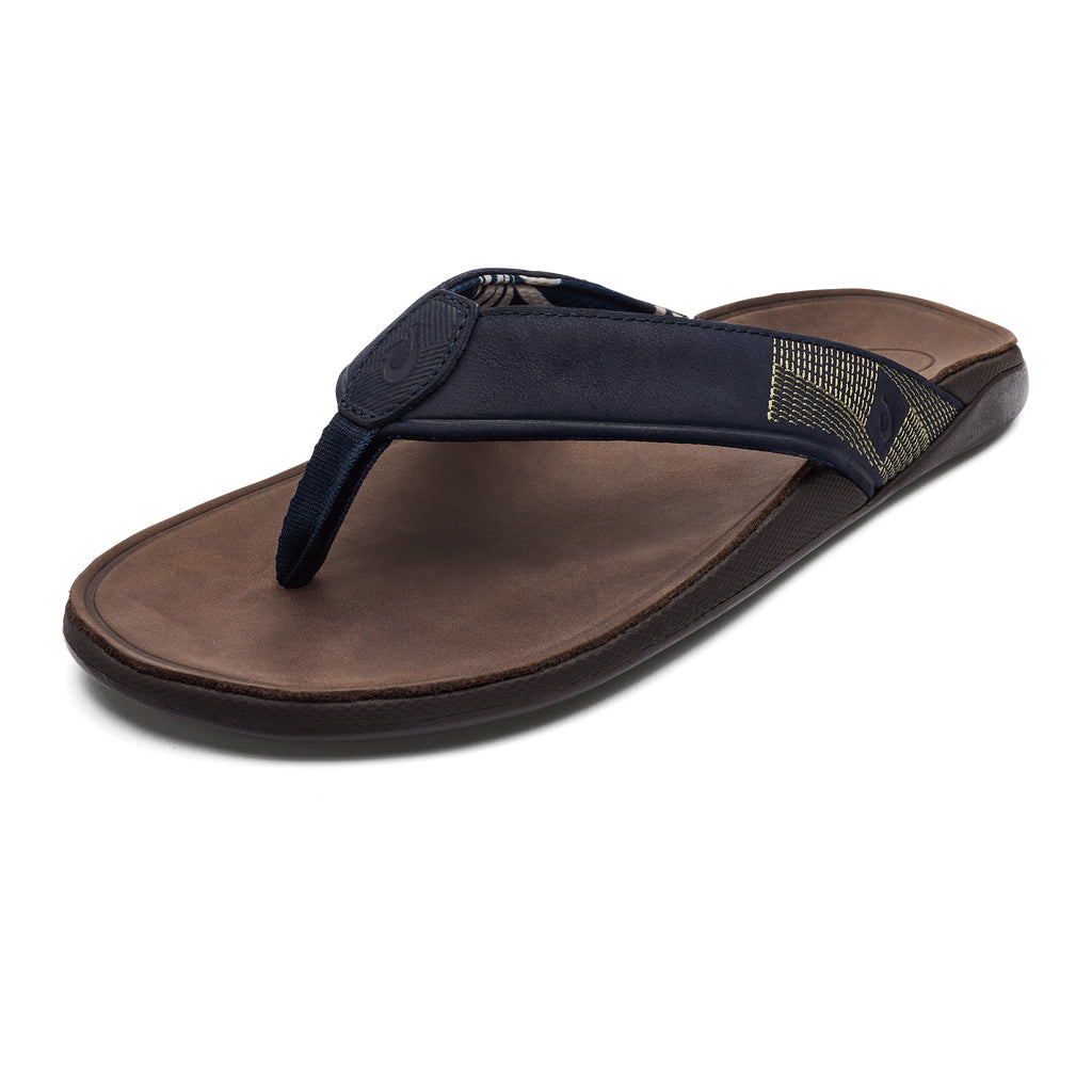 Olukai Tuahine Mens Sandal DE63-Trench Blue-Dark Wood 9