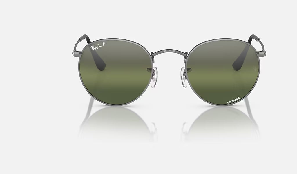 Ray Ban Round Metal Polarized Sunglasses Gunmetal clearGradientDark Round