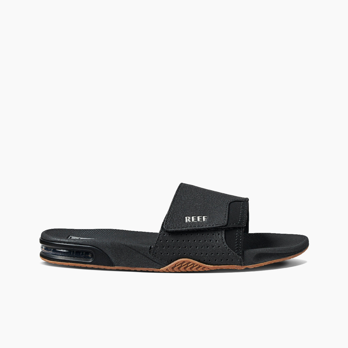 Reef Fanning Slide Mens Sandal Black-Silver 6