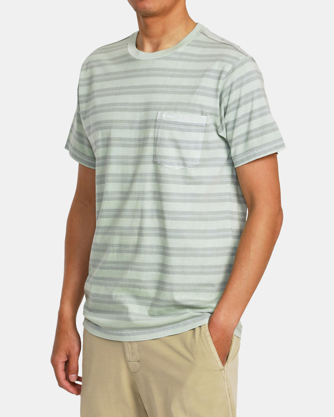 RVCA PTC Stripe SS Tee GHZ-Green Haze M