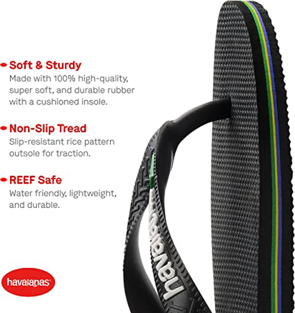 Havaianas Brazil Logo Mens Sandal 1069-Black-Black 8