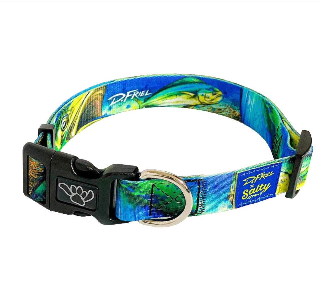 Salty Paws Surfing Dog Collar | Designs for Beach Dogs, Floral, Fishing, Surfing, Hawaiian, MahiPrint L