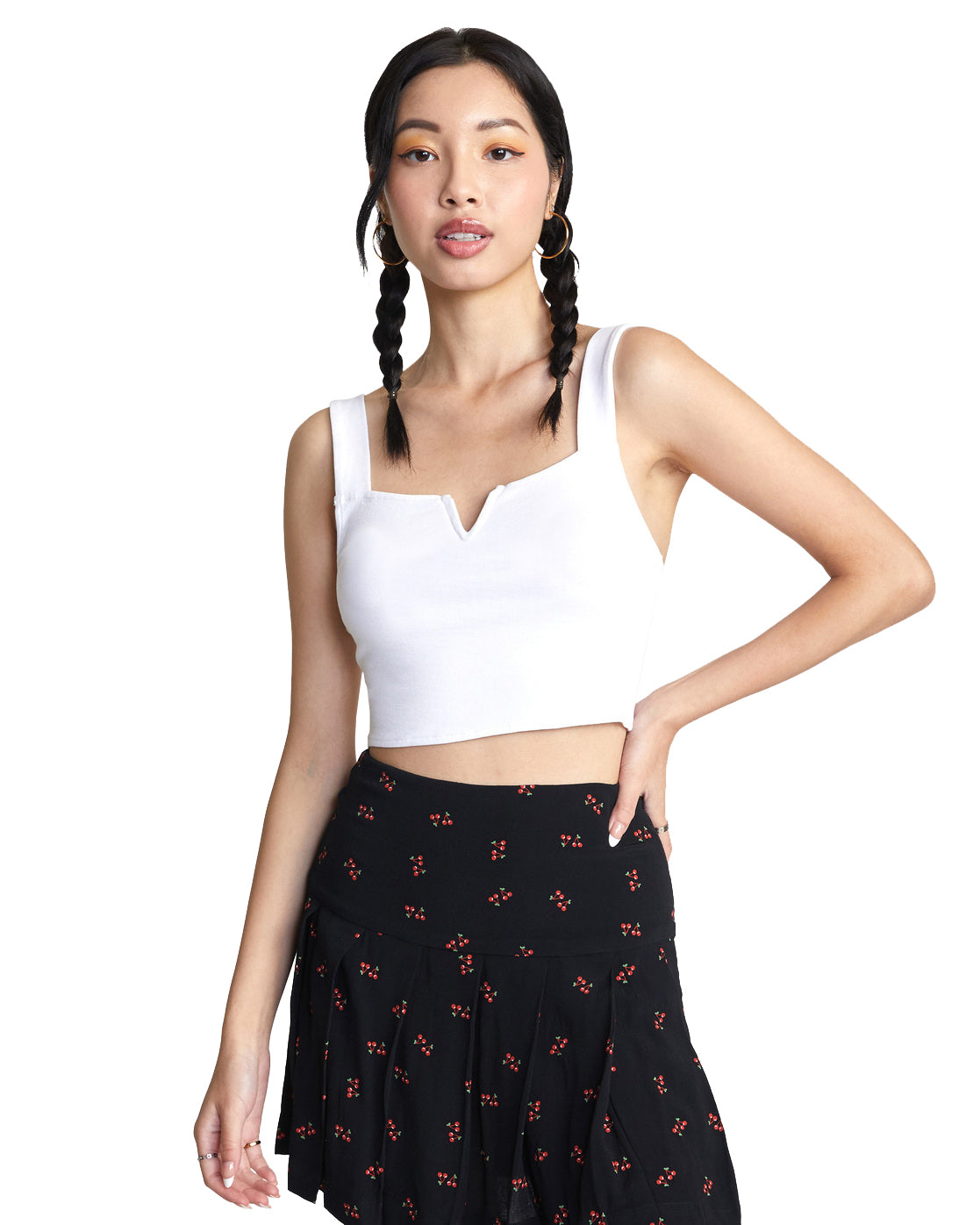 RVCA Pleasure Cropped Tank Top WPW L
