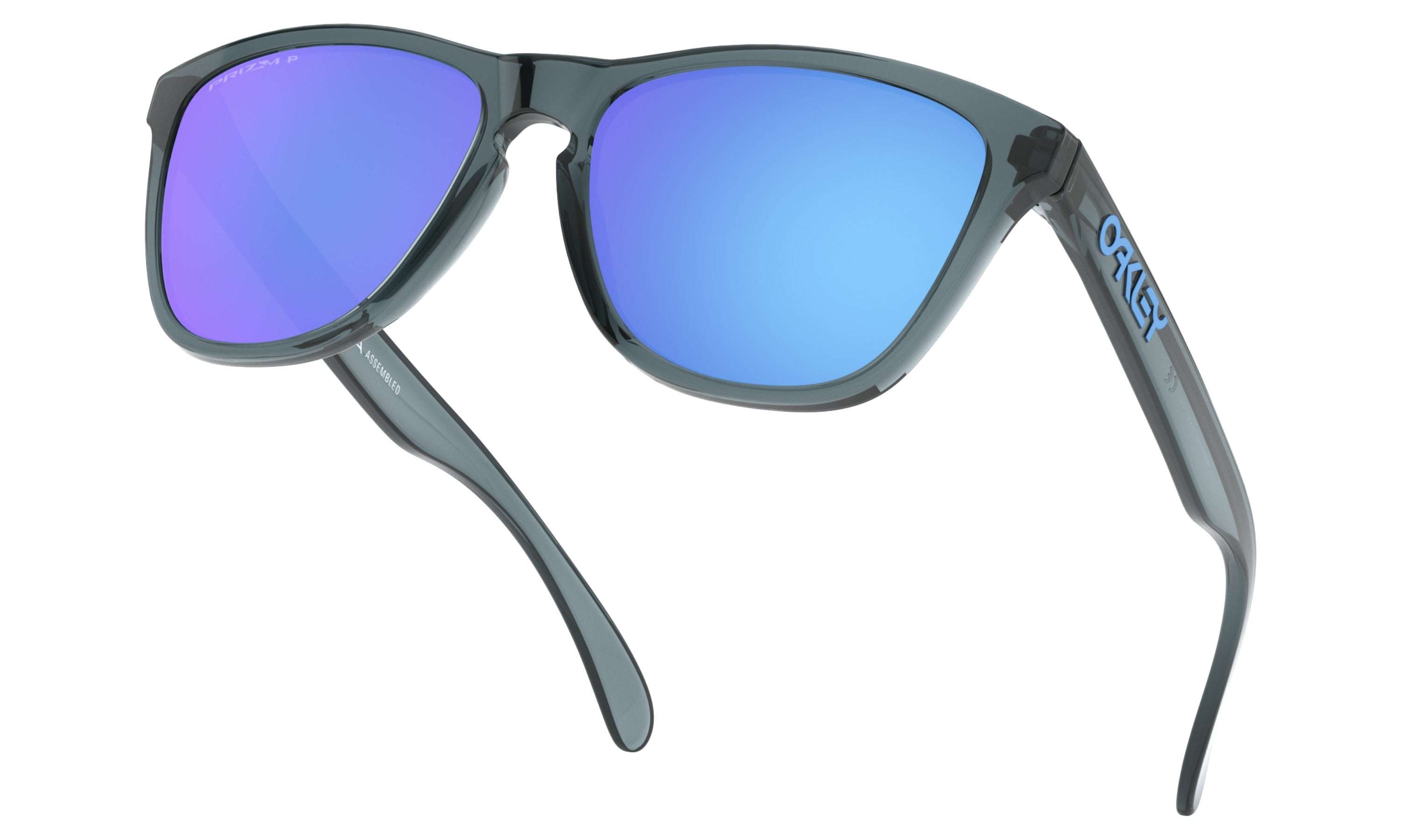 Oakley Frogskins Polarized Sunglasses CrystalBlack PrizmSapphire Square