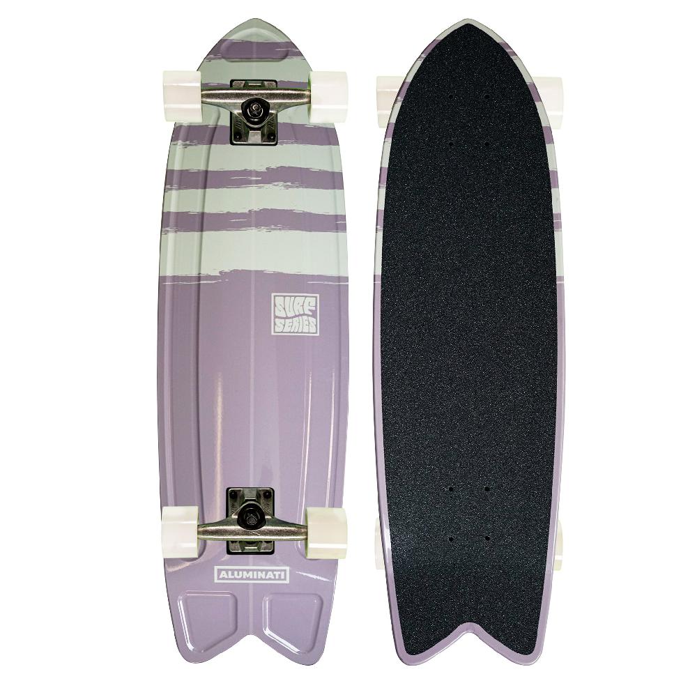 Aluminati Stripes Summer Surf Fishtail Cruiser Skateboard 28"